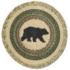 Country Pines Bear Printed Braided Trivet 8"