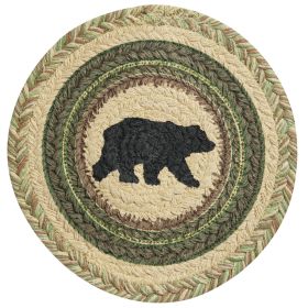 Country Pines Bear Printed Braided Trivet 8"