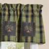 Willow Lane Plaid Lined Patch Valance 14"L