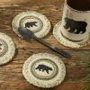 Country Pines Bear Printed Braided Coasters Set of 4