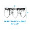 Stafford Sunflower Lined Triple Point Valance 20"L - Black And Cream