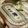 Country Pines Bear Printed Braided Table Runner 36"L