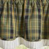 Willow Lane Plaid Lined Layered Valance 16"L