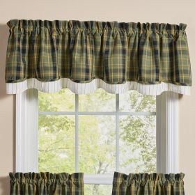Willow Lane Plaid Lined Layered Valance 16"L