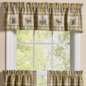 Boulder Lodge Plaid Lined Patch Valance 14"L