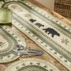 Country Pines Bear Printed Braided Table Runner 54"L