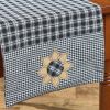 Stafford Sunflower Table Runner 54"L - Black And Cream