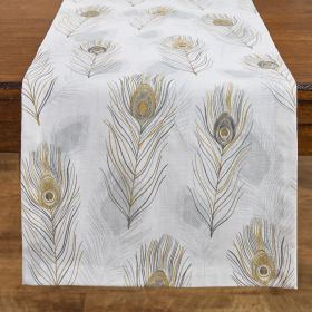 Feathered Fall Print Table Runner 72"L