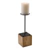 Wood Block Candle Holder - Tall