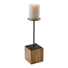 Wood Block Candle Holder - Tall