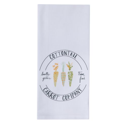 Cotton Tail With Carrots Dishtowel