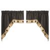 Sturbridge Star Lined Swag - 36"L - Black