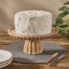 Fluted Wood Cake Stand