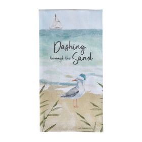 Dashing Through The Sand Dishtowel