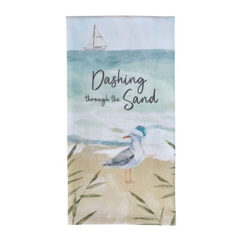 Dashing Through The Sand Dishtowel