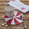 Peppermint Candy Printed Braided Trivet 8" Dia