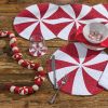 Peppermint Candy Print Braid Runner 34"L