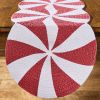 Peppermint Candy Print Braid Runner 34"L