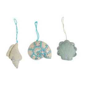 Seashell Felt Ornaments Set Of 3