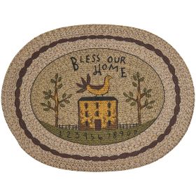 Bless Our Home Printed/Braided Rug 32" X 42"