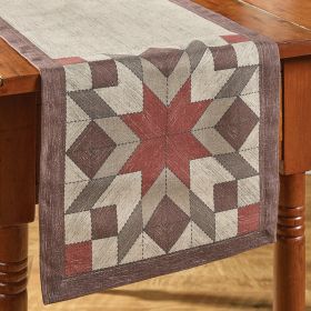 Weathered Barnboard Print Runner 54"L