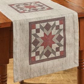 Weathered Barnboard Print Runner 36"L
