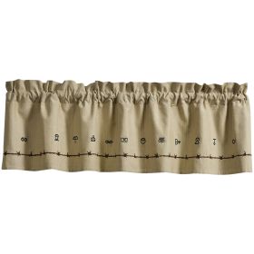 Ranch Brand Lined Embroidered Valance 14"L