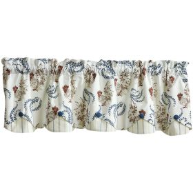 Fancy Chickens Lined Scalloped Valance 15"L