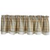 Farmstead Plaid Lined Layered Valance 16"L
