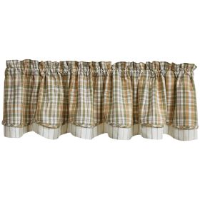 Farmstead Plaid Lined Layered Valance 16"L