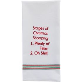Stages Of Christmas Shopping Dishtowel