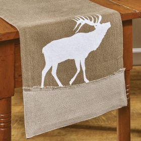 Elk Lodge Applique Runner 54"L