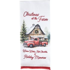 Christmas At The Farm Dishtowel