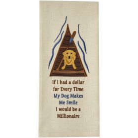 My Dog Makes Me Smile Dishtowel