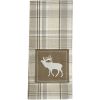 Cliffside Plaid Elk Decorative Dishtowel