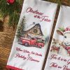 Christmas At The Farm Dishtowel