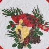 Holiday Cardinal Love Print Braid Coasters Set of 4