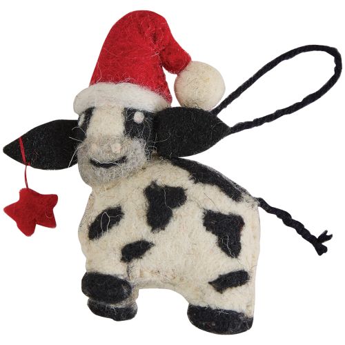 Christmas Cow Felt Ornament