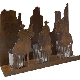 Cowboy Centerpiece  with Glass Votives