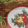 Holiday Cardinal Love Print Braid Trivet 8" Dia