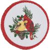 Holiday Cardinal Love Print Braid Trivet 8" Dia