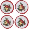 Holiday Cardinal Love Print Braid Coasters Set of 4