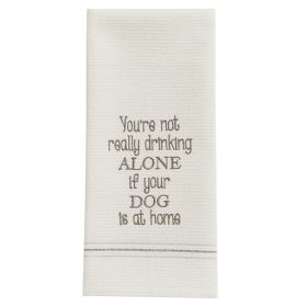 Dog At Home Embroidered Dishtowel