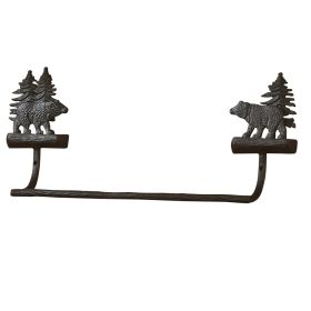 Cast Black Bear Towel Bar - 16"
