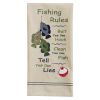 Fishing Rules Embroidered Dishtowel