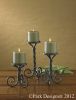 Scroll Pillar Holders - Set of 3