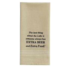 Extra Beer Embroidered Dishtowel