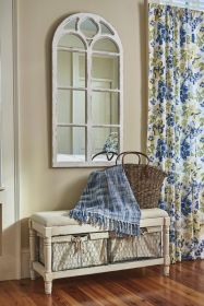 Wood Window Mirror Distressed - White