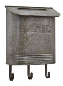 Galvanized Mailbox with Hooks