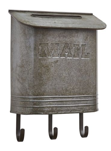 Galvanized Mailbox with Hooks